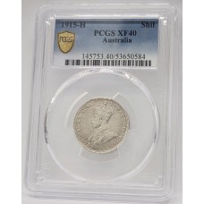 AUSTRALIA 1915 H . ONE 1 SHILLING . PCGS XF40